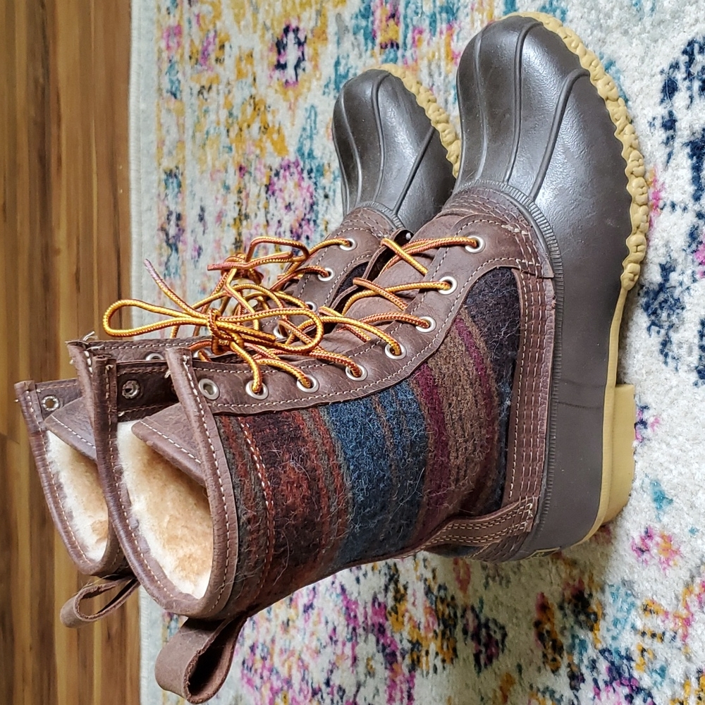 •RARE ll bean shearling duck boots